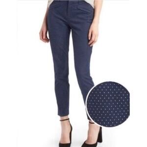 GAP Navy Skinny Ankle Pants with White Polka Dots Size 6